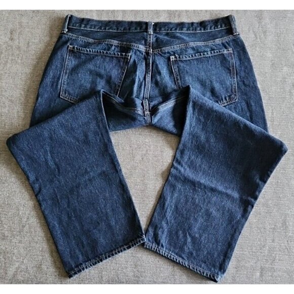 Old Navy Jeans Womens 18 Blue Dark Wash High Rise Slouchy Straight Cropped Boho - Picture 14 of 14